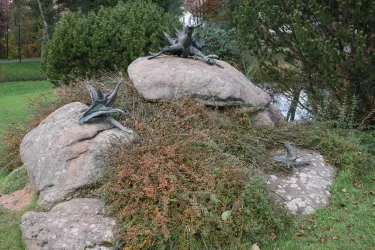 Elwetritsche Denkmal im Dahner Kurpark (© Jacques Noll)