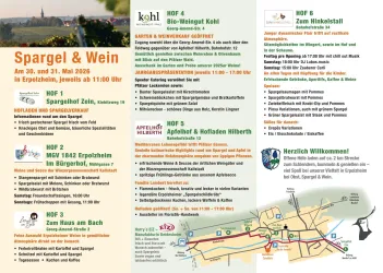 Flyer zum Kulinarischen Wochenende um Spargel & Wein, Seite 2 