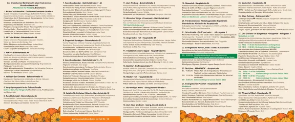 Flyer Seite 2 mit Beschreibung der geöffenten Höfe und Stände