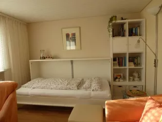 Schrankbett im Wohnzimmer