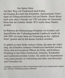Tafelinschrift - Spitzer Stein - Esthal