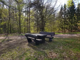 Sitzgruppe nahe den Pferdekoppeln