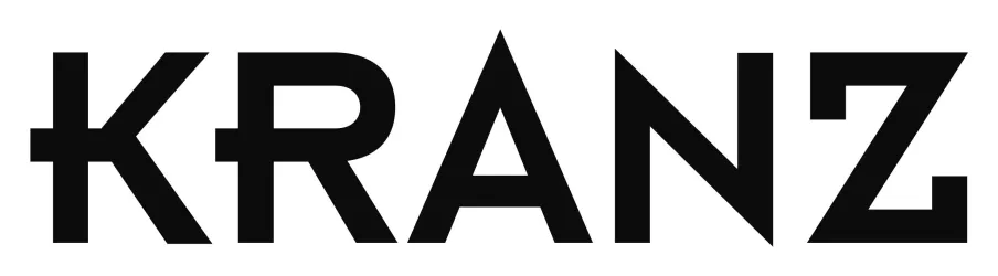 Das Bild zeigt das Wort "KRANZ" in großen, schwarzen Buchstaben. Es ist einfach und modern gestaltet.