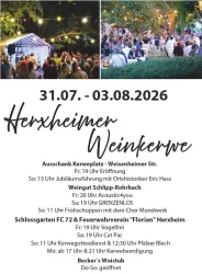 Plakat mit zwei Bildern vom Schlossgarten mit Gästen, Lampions und dem Festprogramm