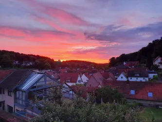 Blick vom Haus Richtung Weinstraße