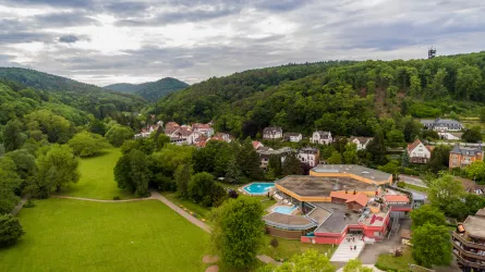 Ein Luftbild des Kurparks in Bad Bergzabern