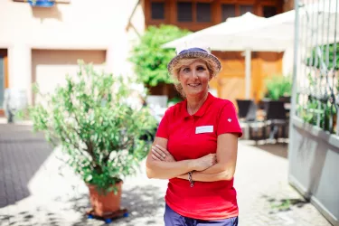 Portrait Frau Stübinger-Kohls, Kultur- und Weinbotschafter der Pfalz