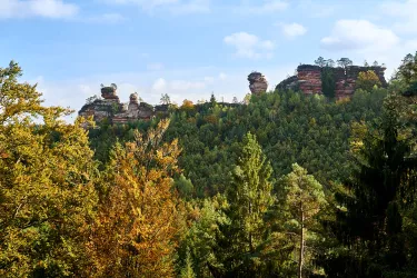 Bizarre Felsformation auf dem Dahner Felsenpfad