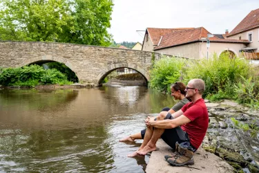 Erfrischendes Fußbad in der Lauter