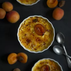 Crème brûlée mit Aprikosen