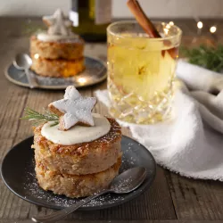 Apfel-Zimtstern-Küchlein mit Vanillesoße