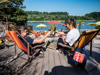 Ausklang am Rheinstrand in Speyer