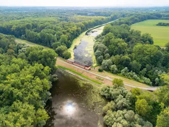 Altrheinauen bei Germersheim von oben