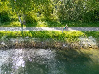 Rheinradweg EuroVelo 15 bei Germersheim
