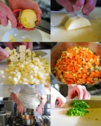 Perlgraupen-Risotto mit Marone, Kürbis und Quitte