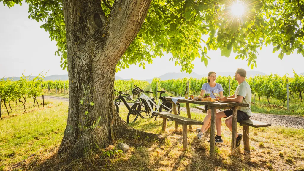 Genusspause auf der Radtour im Weinland