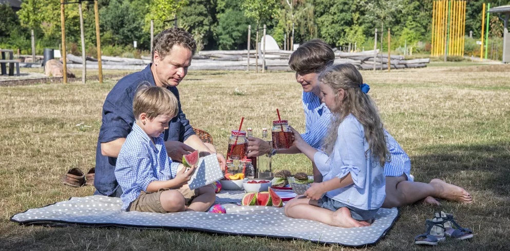 Picknick auf dem Abendteuerspielplatz