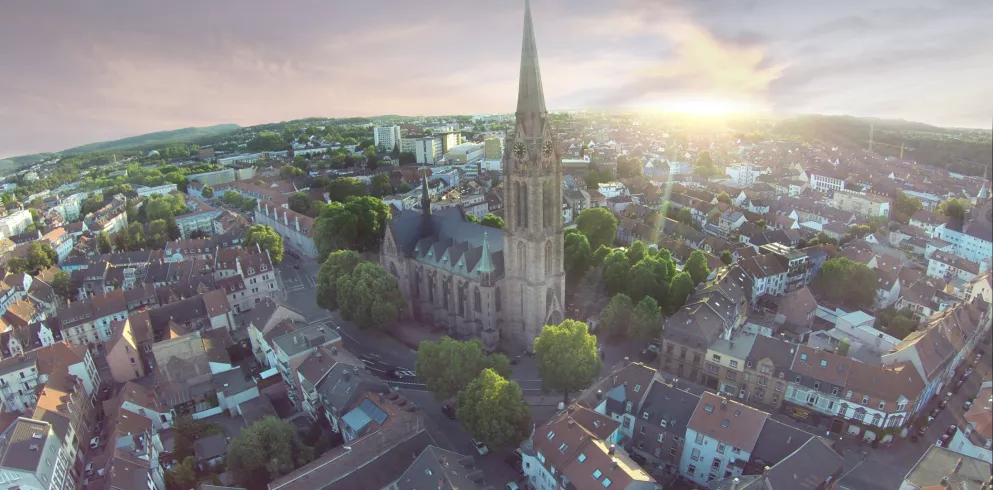 Die Stadt Kaiserslautern von oben