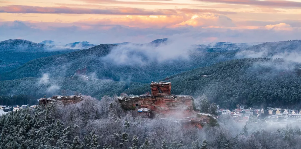 Burgruine Drachenfels im Winter