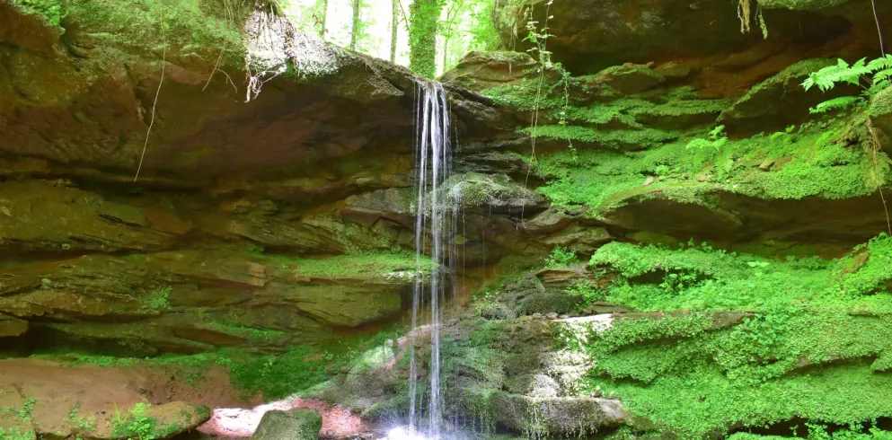 Kleiner Wasserfall in der Hexenklamm bei Pirmasens