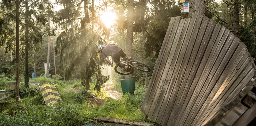 Action im Bikepark Trippstadt