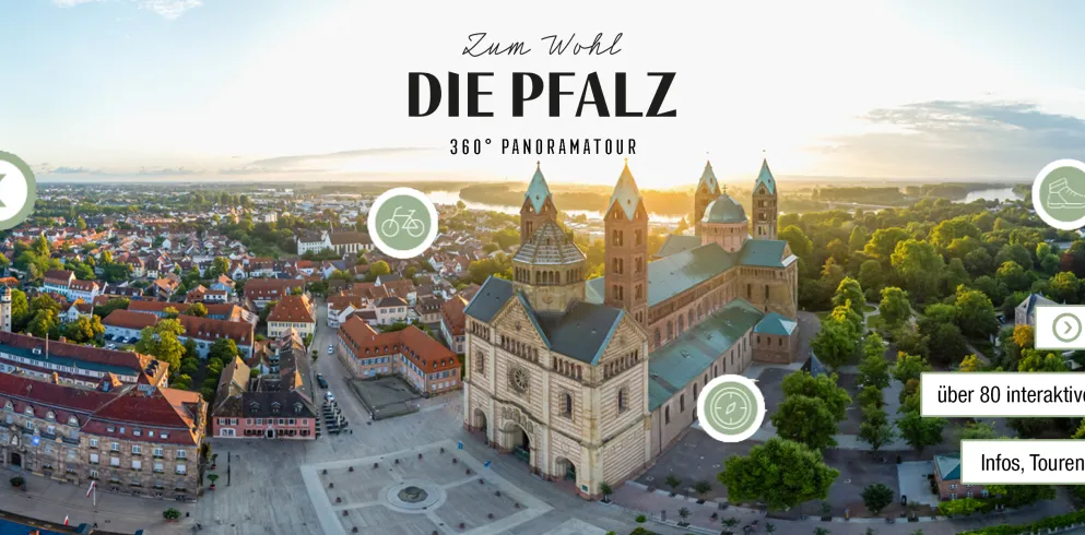 Panormabild von Speyer mit Icons