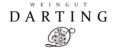 Schriftzug Weingut Darting mit einem D als Wappen