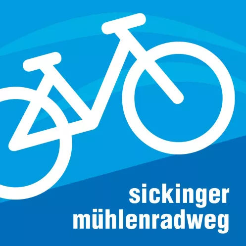 Logo und Markierung Sickinger Mühlenradweg 
