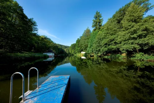 Der Bärenlochweiher in Kindsbach im Pfälzerwald