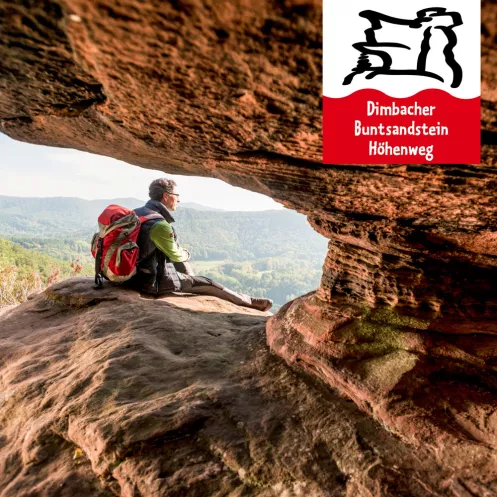 Dimbacher Buntsandstein Höhenweg mit Ausblick vom Felsen