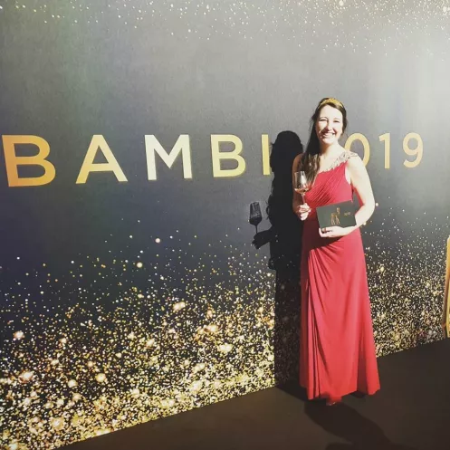 Pfälzische Weinkönigin Anna-Maria Löffler bei "Bambi"