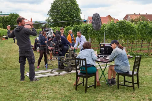 Filmdreh im Weinberg