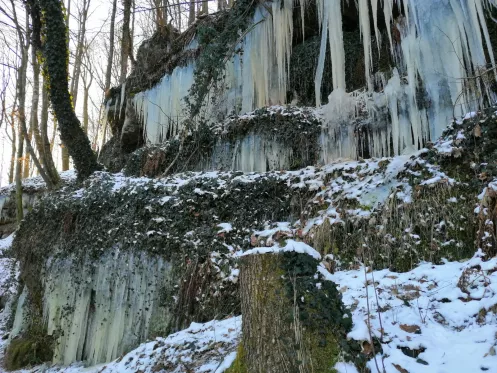 Zugefrorener Wasserfall