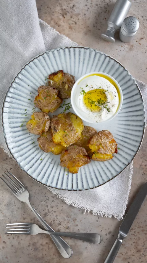 „Weißer Käs“ mit Quetschkartoffeln