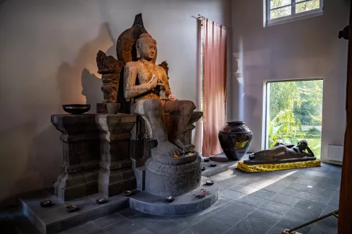 Buddha im Yogaraum der Holzmühle Westheim
