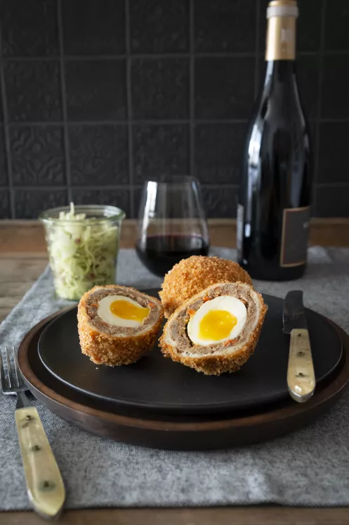 Scotch Eggs Saumagen Style & Pfälzer Krautsalat 