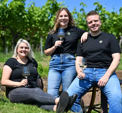 Das neue #teampfalz Lara Karr, Denise Stripf und Manuel Reuther (v.l.n.r.)