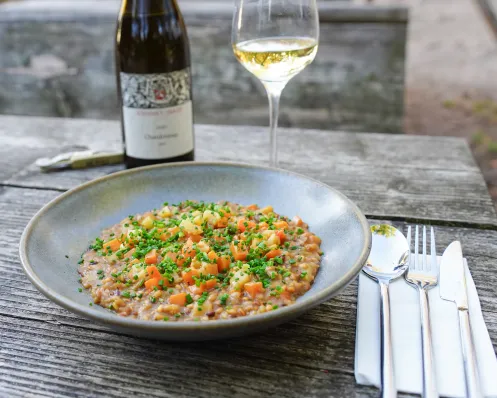 Chardonnay zum Perlgraupen-Risotto