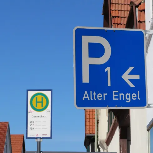 Parkplatzschild P1 Alter Engel
