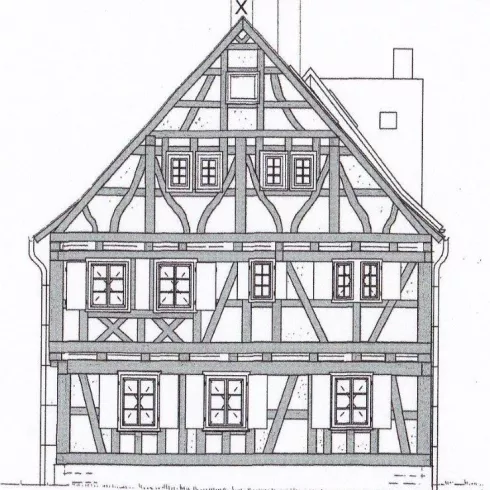 Aufbau des Fachwerks Bürgerhaus Hauptstr.140 Aufbau des Fachwerks Bürgerhaus Hauptstr.140