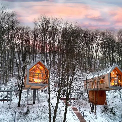Baumwipfelhäuser Winter (© Jugendstilhotel Trifels, Fotograph Iversen)