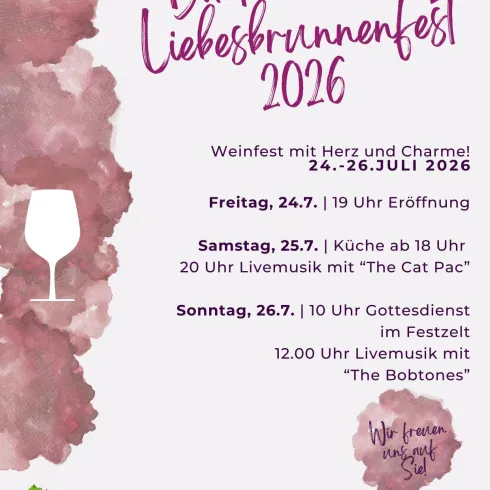 Plakat zum Dackenheimer Liebesbrunnenfest mit Programm