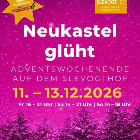 Neukastel glüht: Adventswochenende auf dem Slevogthof. Termine: 12. – 14. Dezember 2025.