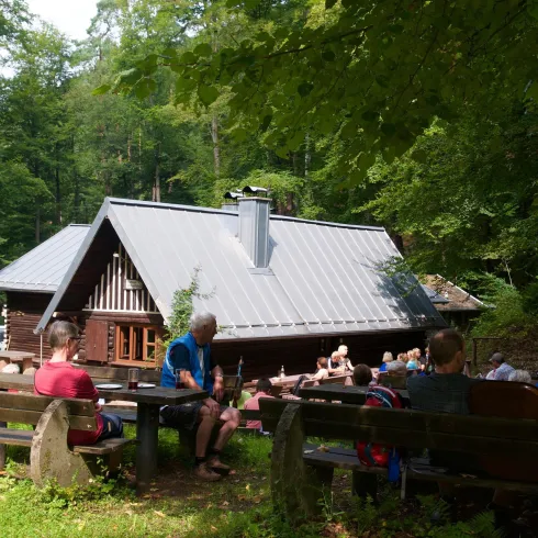 Außenbereich der Hütte
