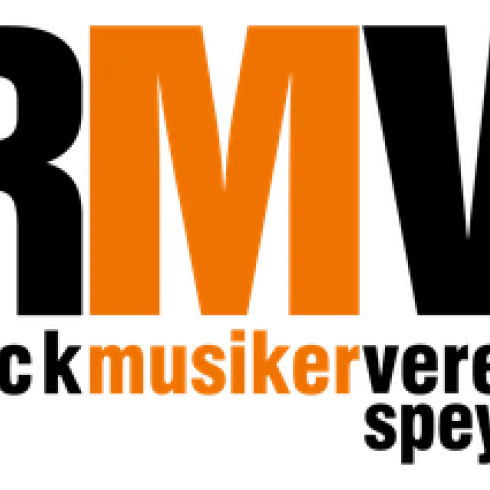 Das Bild zeigt einen großen orangefarbenen Buchstaben "M" und das Wort "musiker" in kleinerer Schrift darunter. Der Hintergrund ist schwarz.