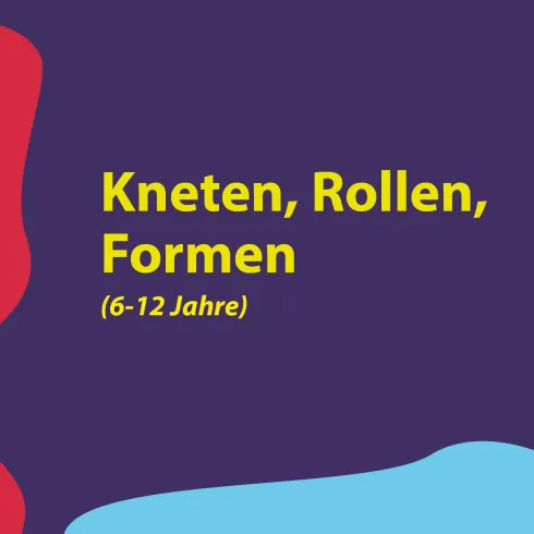 Ein bunter Hintergrund mit verschiedenen Formen und lebhaften Farben. Der Text beschreibt einen Kurs für Kinder im Alter von 6 bis 12 Jahren.