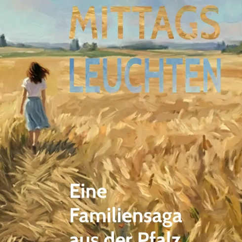 Ein Mädchen steht in einem weiten, goldenen Feld. Der Himmel ist klar und es sieht nach einem schönen, sonnigen Tag aus.