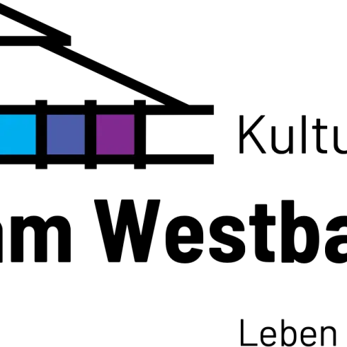 Ein modernes Logo mit bunten Farben auf einem schlichten schwarzen Hintergrund. Die Farben sind in Form von Rechtecken angeordnet.