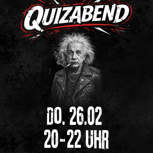 Ein Plakat für einen Quizabend im Marock. Das Event findet am Donnerstag, den 26. Februar, von 20 bis 22 Uhr statt.