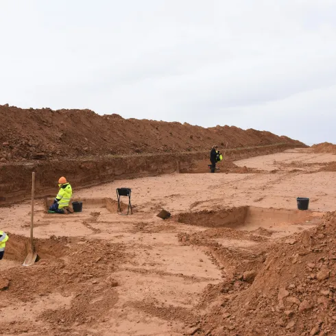 Auf der Wollmesheimer Höhe in Landau läuft aktuell eine archäologische Grabung.